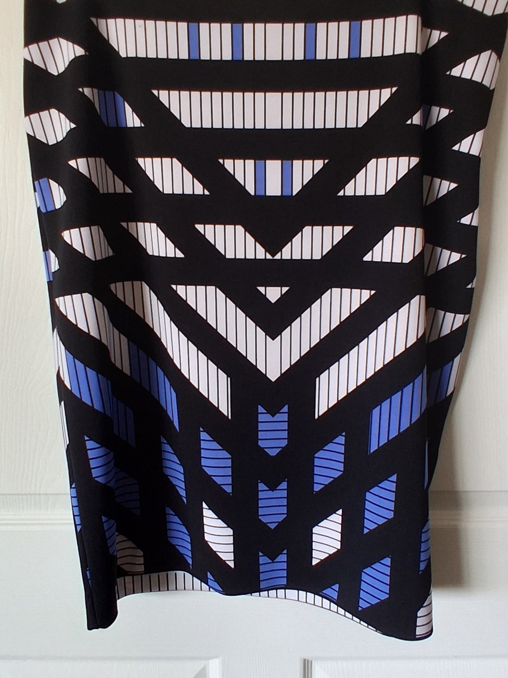 Worthington Geometric Maxi Dress Black & Blue XL